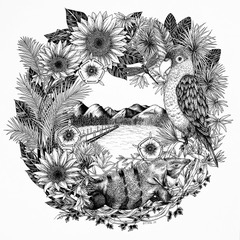 White Thistle design drawing