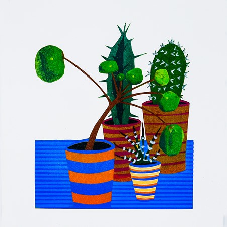 Print of group of succulent plants by Kerry Day