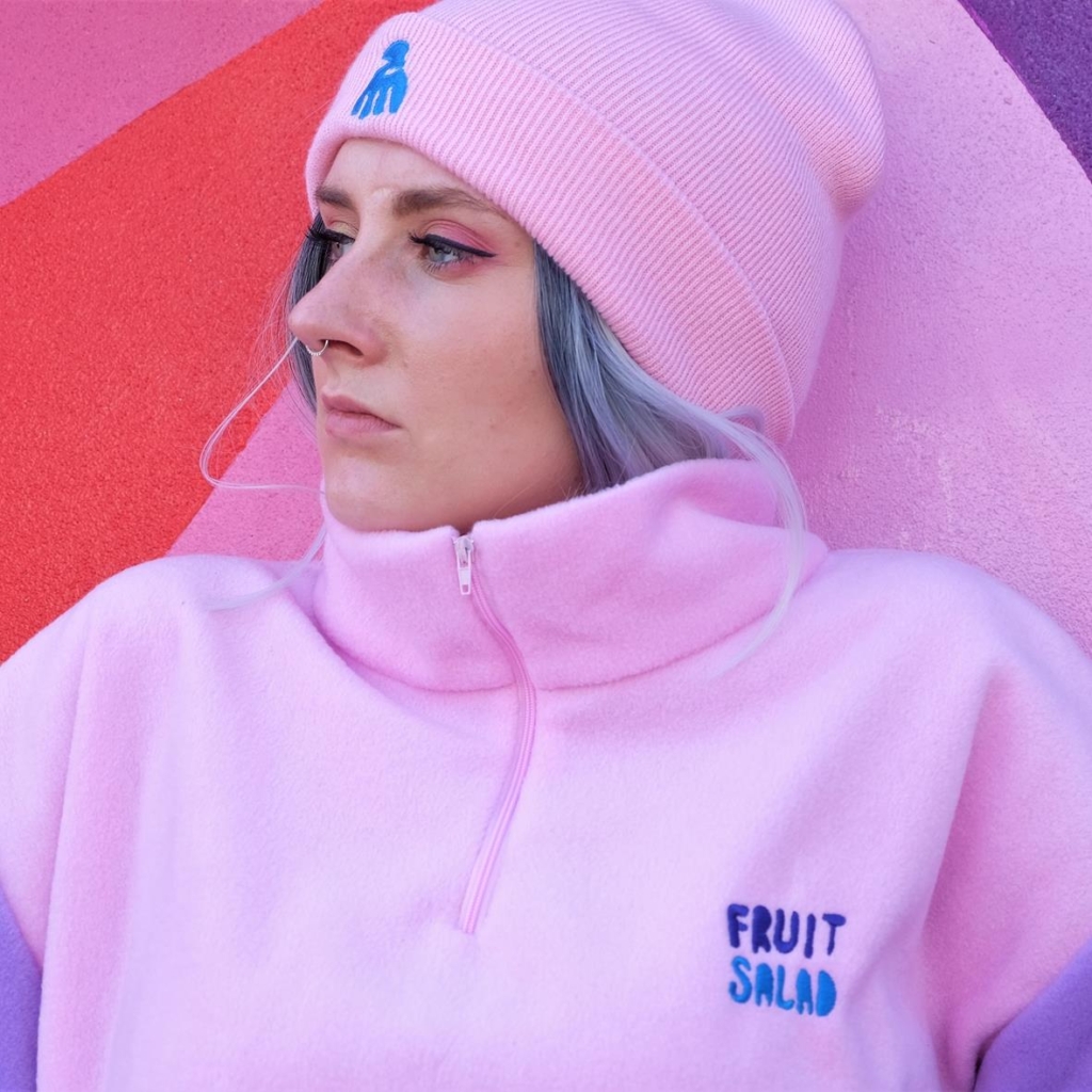 Pink tracksuit and hat by Fruit Salad