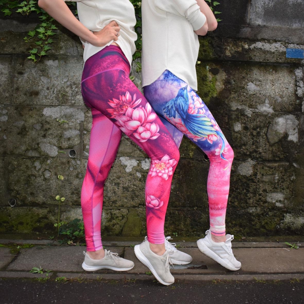 brightly coloured leggings by Yogacycled