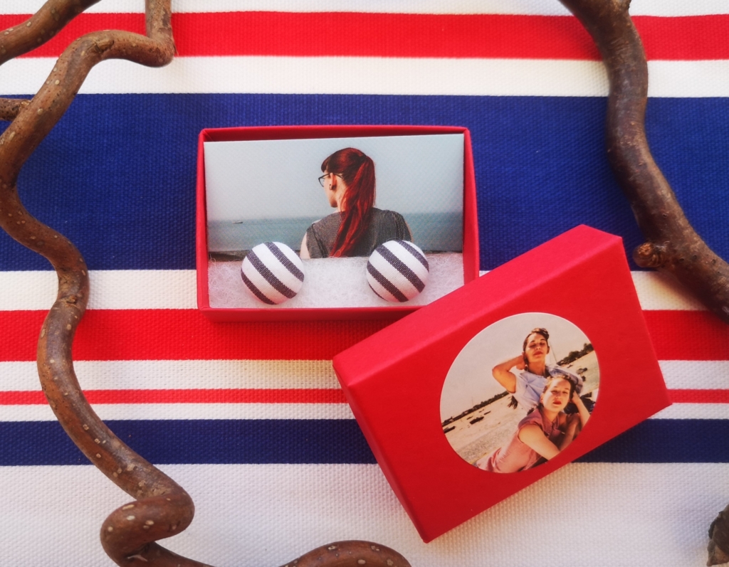 eva dragoeva nautical stripes and earrings