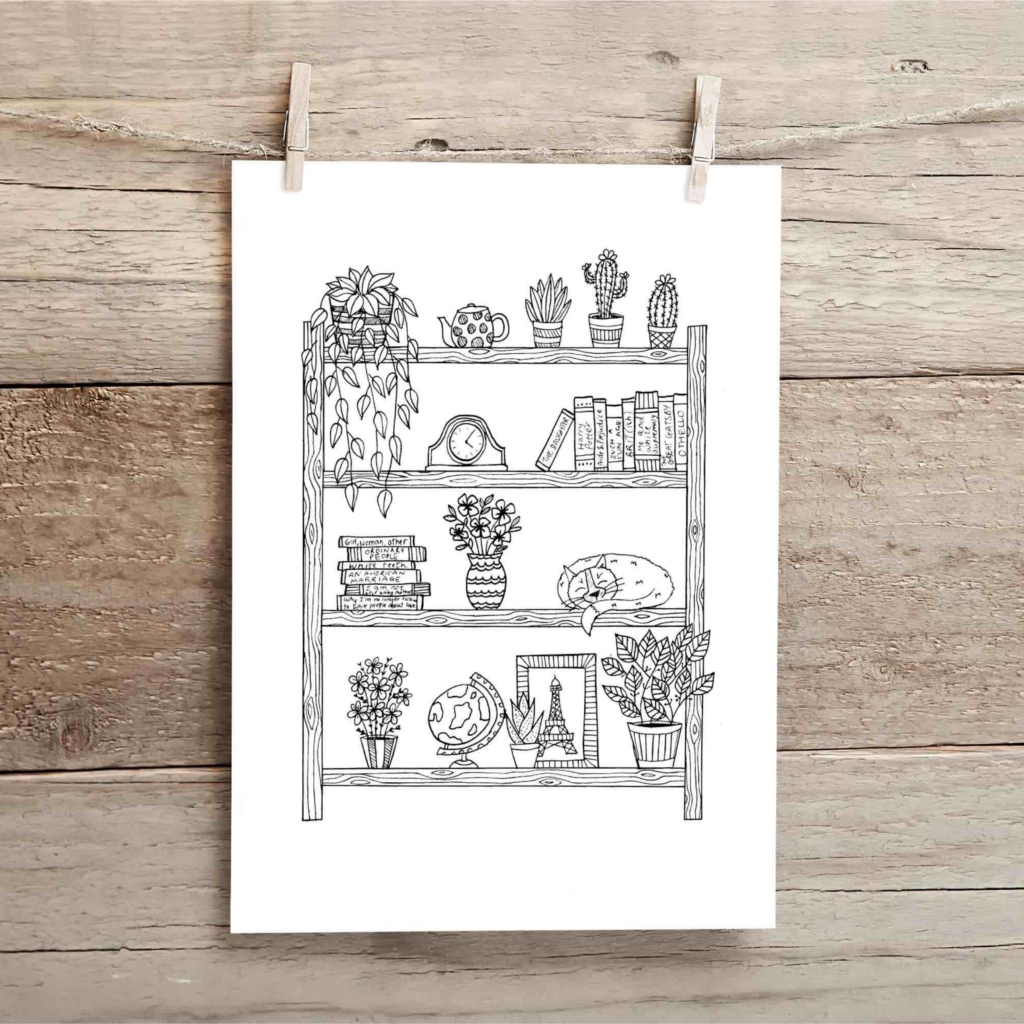 Black and white shelves by Page Illustrations
