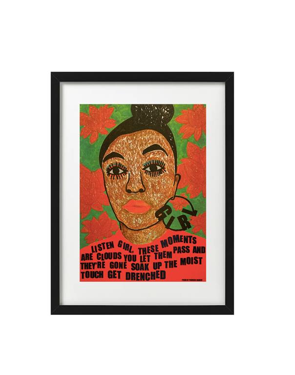 Mahin Hussain art print of female face with feminist message