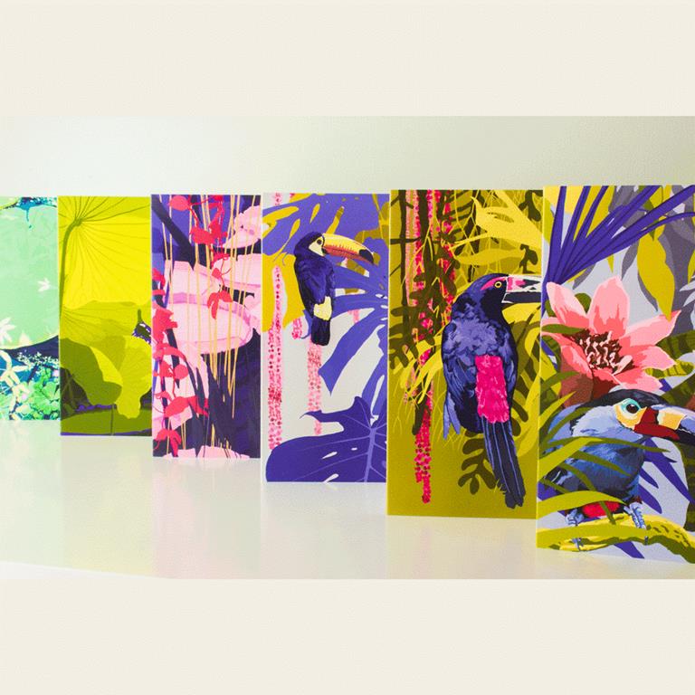 selection of brightly coloured greeting cards by Rosie Reiter