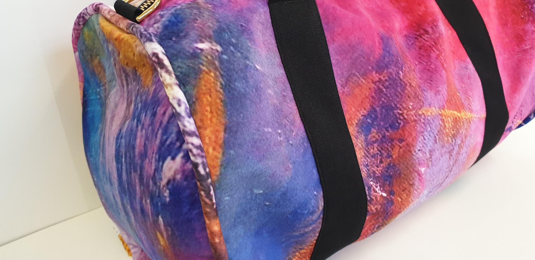multicoloured velvety bag by Emma Phillipa Maeve