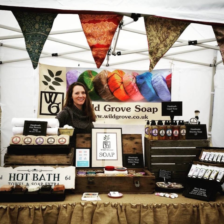 Lisa Woods of Wild Grove soap at her market stall.