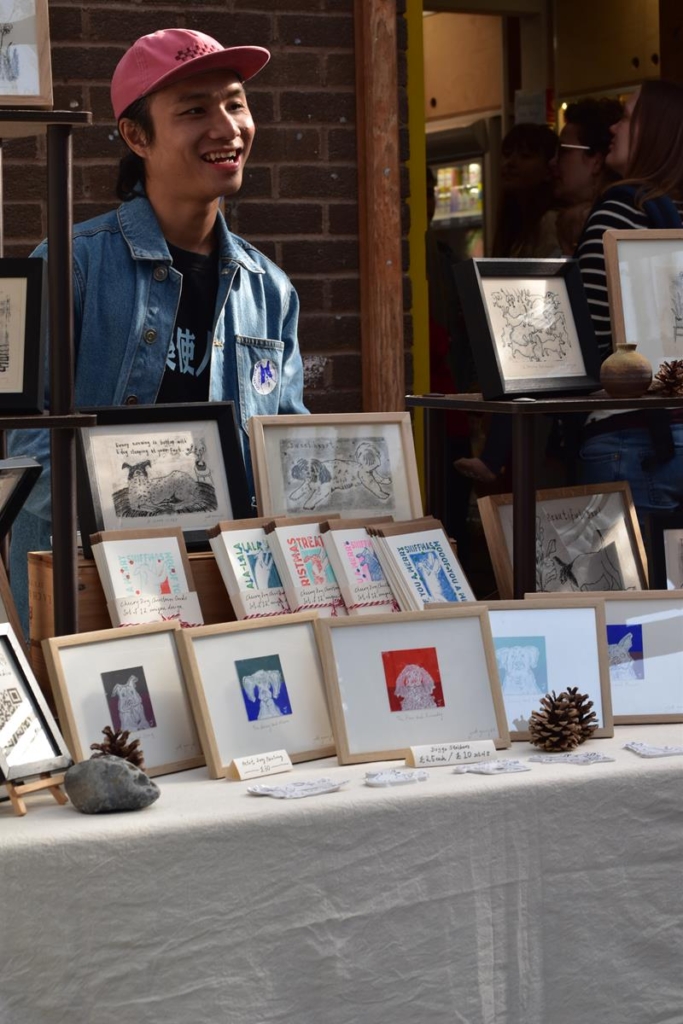 Smiling stall-holder at Windmill Hill Market