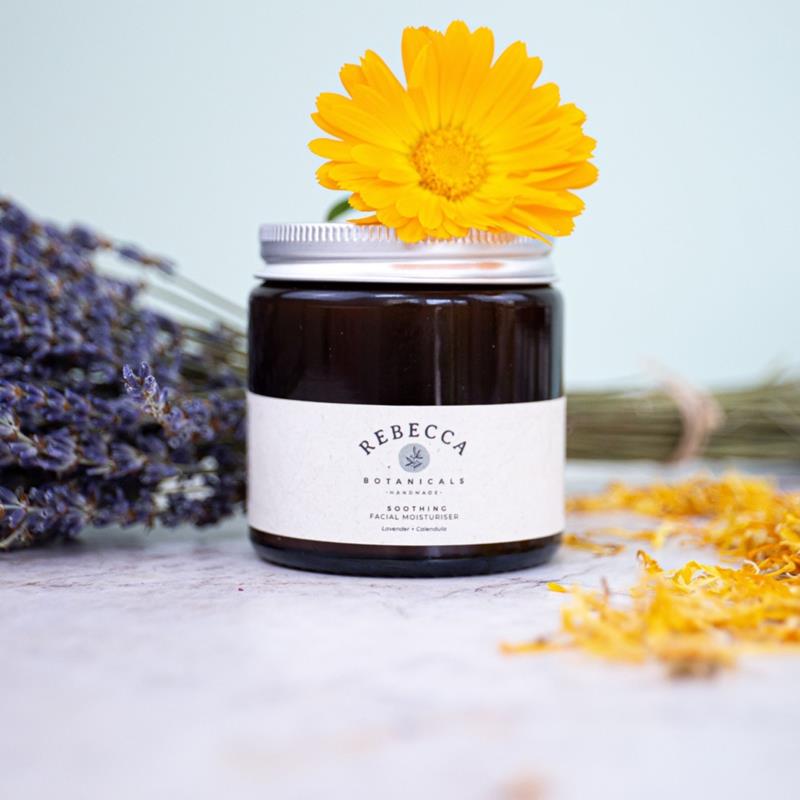 Rebecca Botanicals jar of soothing facial cream